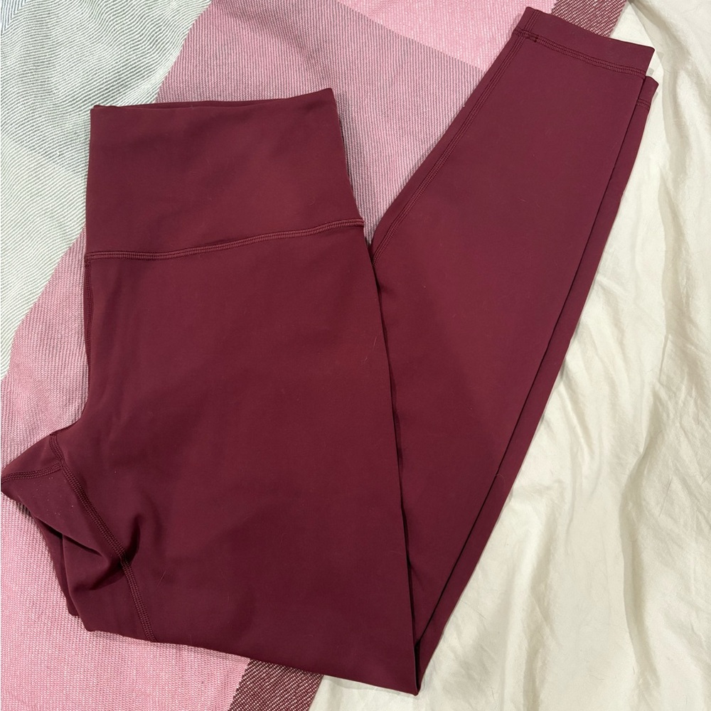 Lululemon Wunder Train High-Rise Tight 28” Red Merlot Size 12